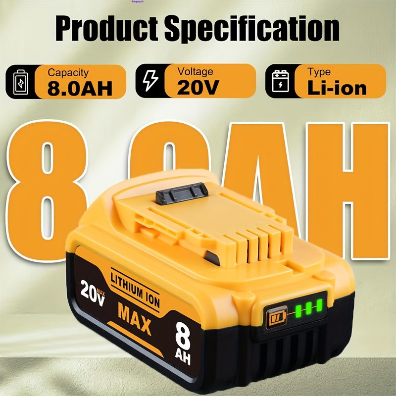 DCB204 For DeWalt 20V Max XR 8.0AH Lithium Ion Battery DCB205-2 DCB208 DCB200