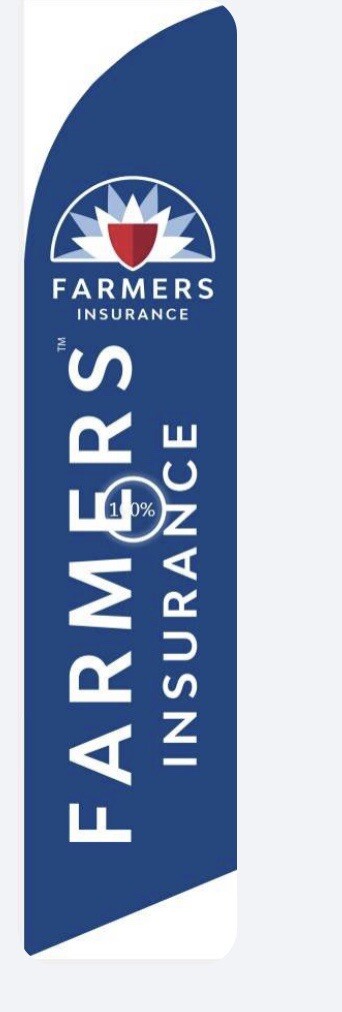 Custom Feather Swooper Banner Sign Flag only 15&prime; Farmers Insurance