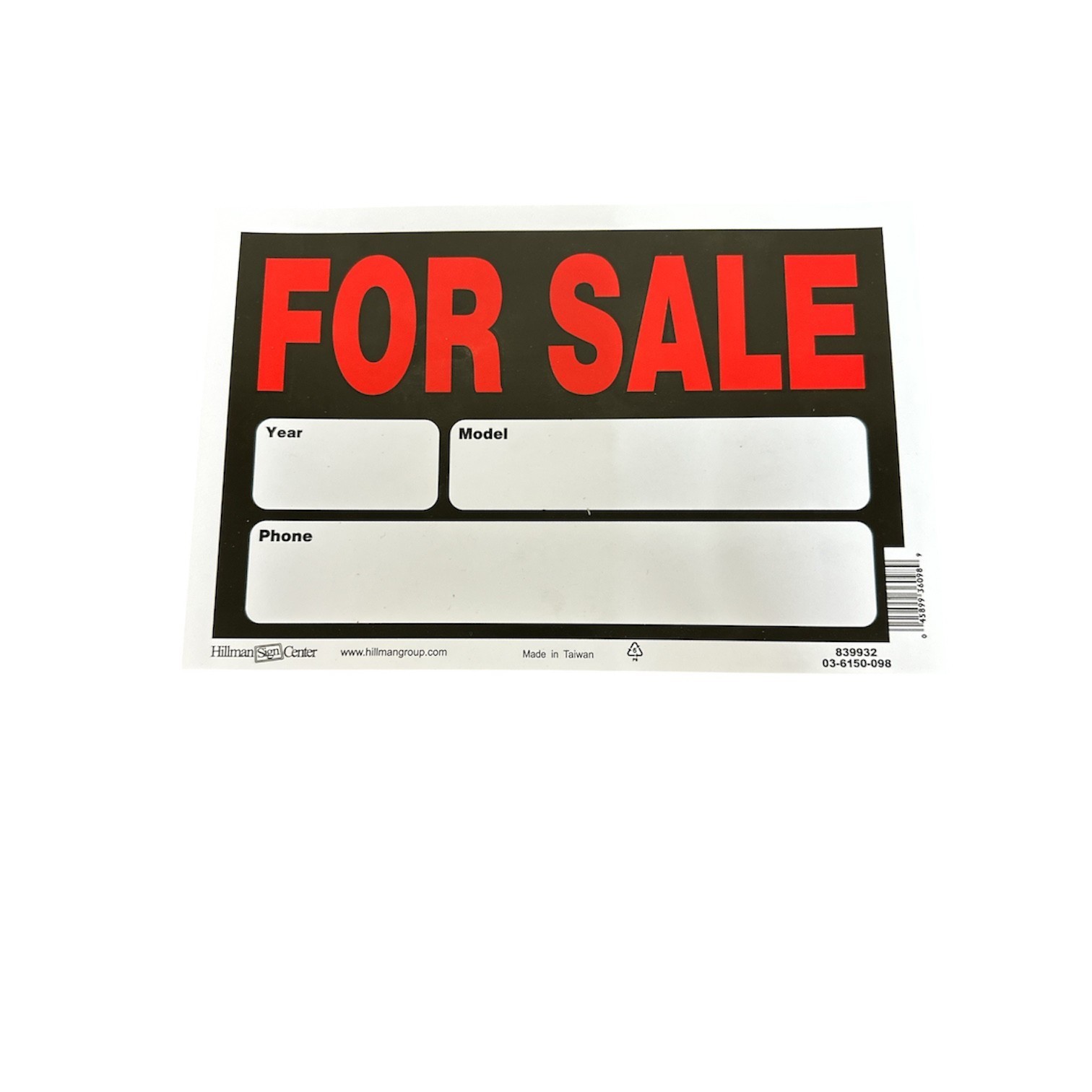 Hillman 8&Prime; x 10&Prime; Plastic Signs Various Models New