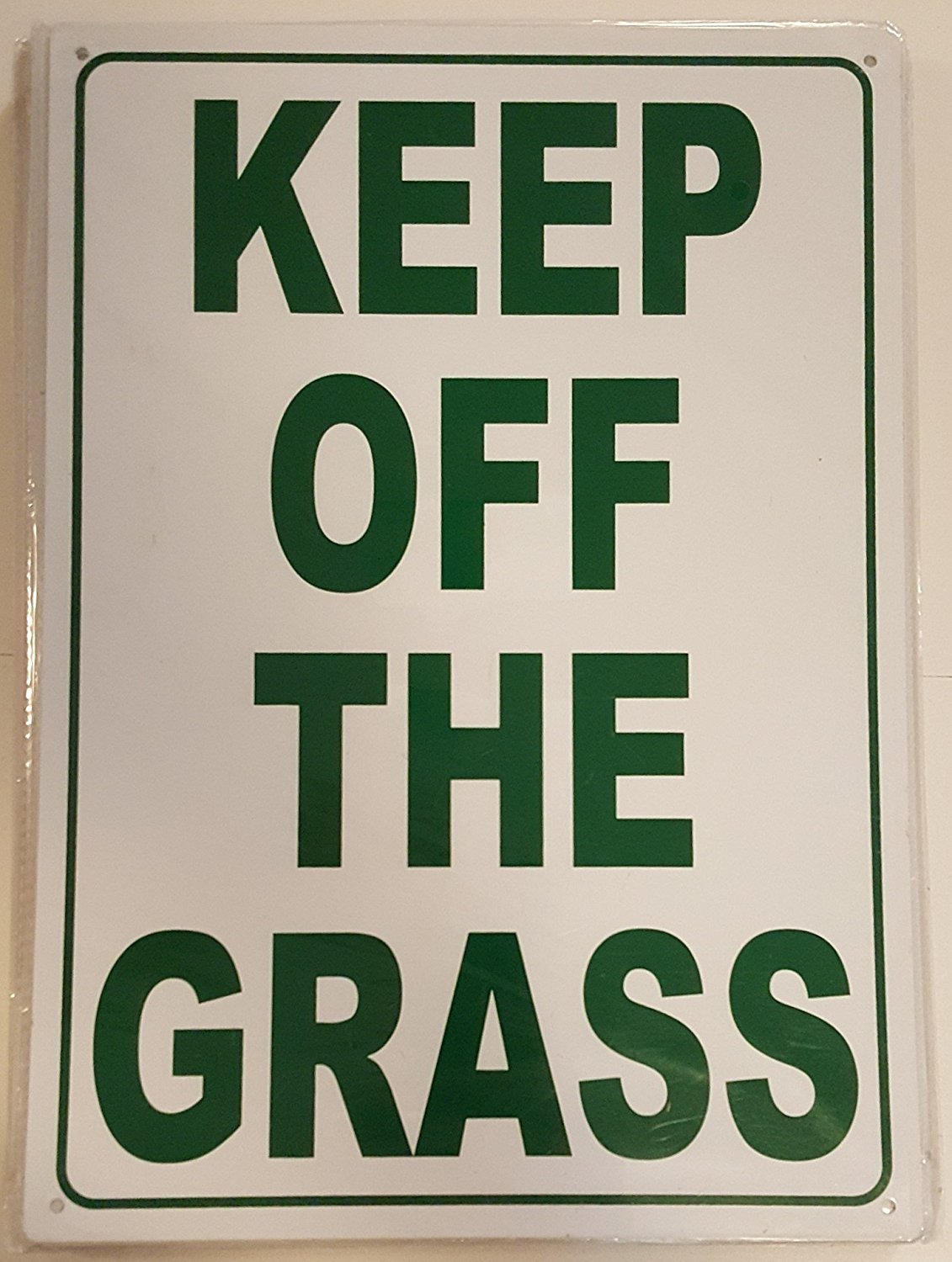 KEEP OF THE GRASS SIGN. (RUST FREE, Aluminium 10X14inch)-REF24-1027