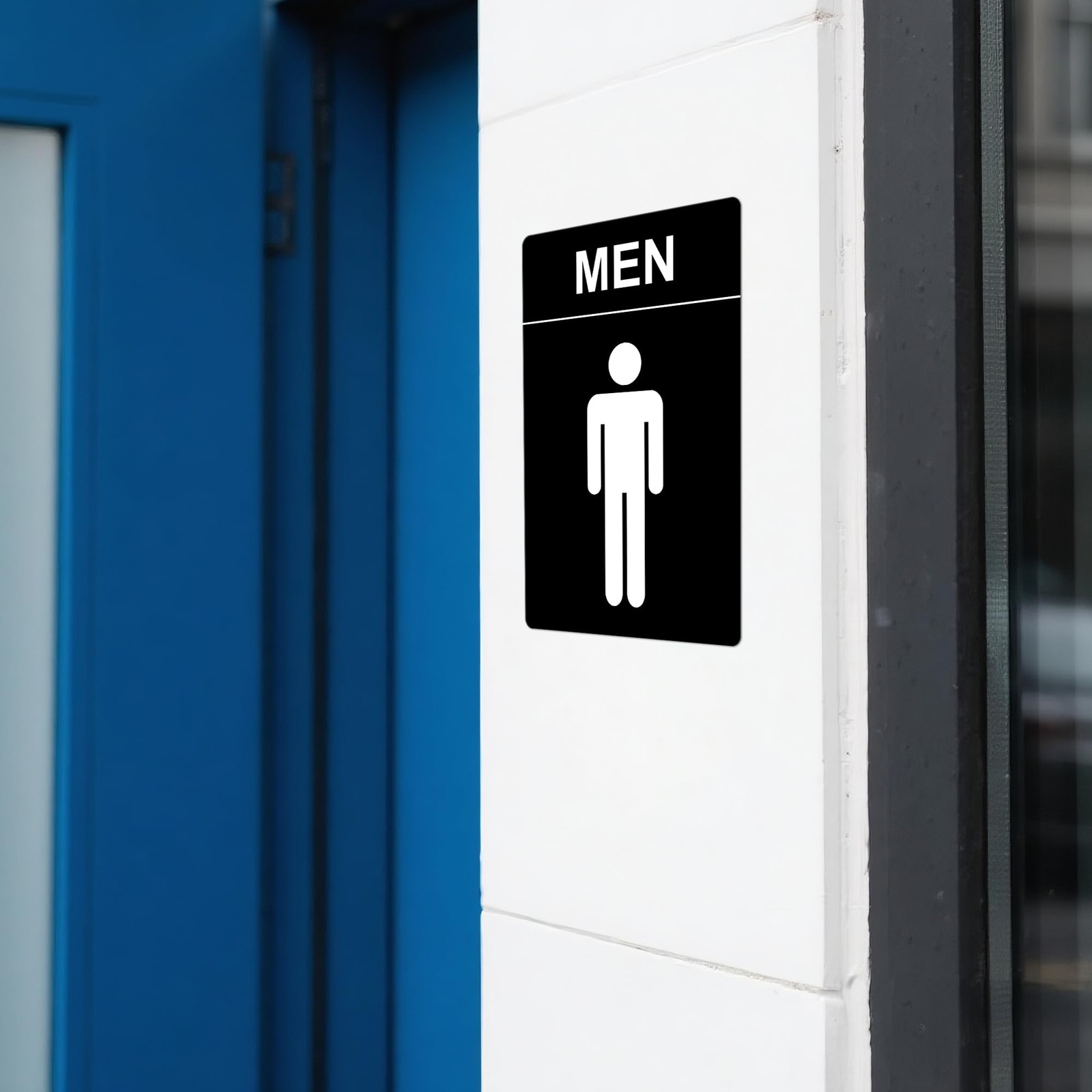 Restroom Sign – (2 Pack) 9&Prime;x6&Prime; Women and Men for Business with Strong Self-Ad