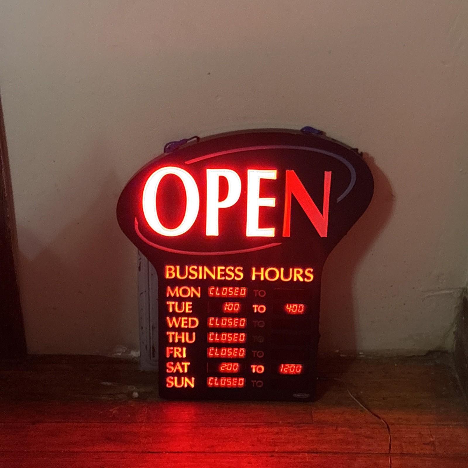 OPEN sign LED with our displayed