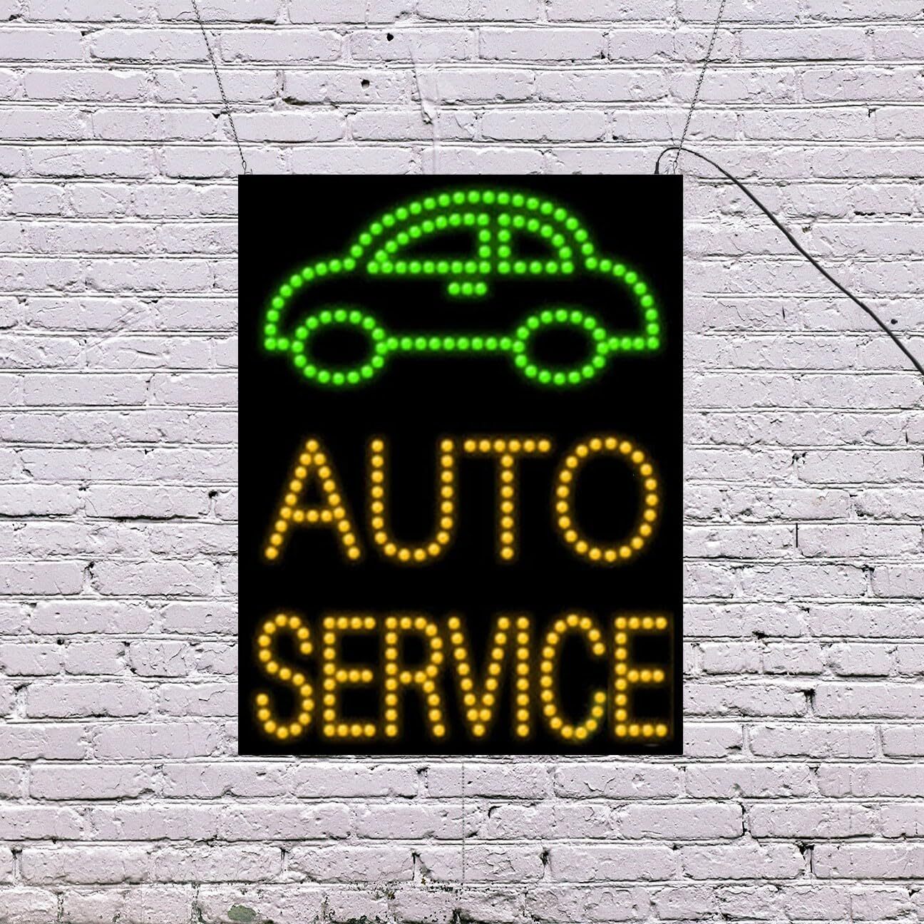 LED Auto Service Sign | Light Up Sign | 26&Prime;H x 20&Prime;W x 2&Prime;D