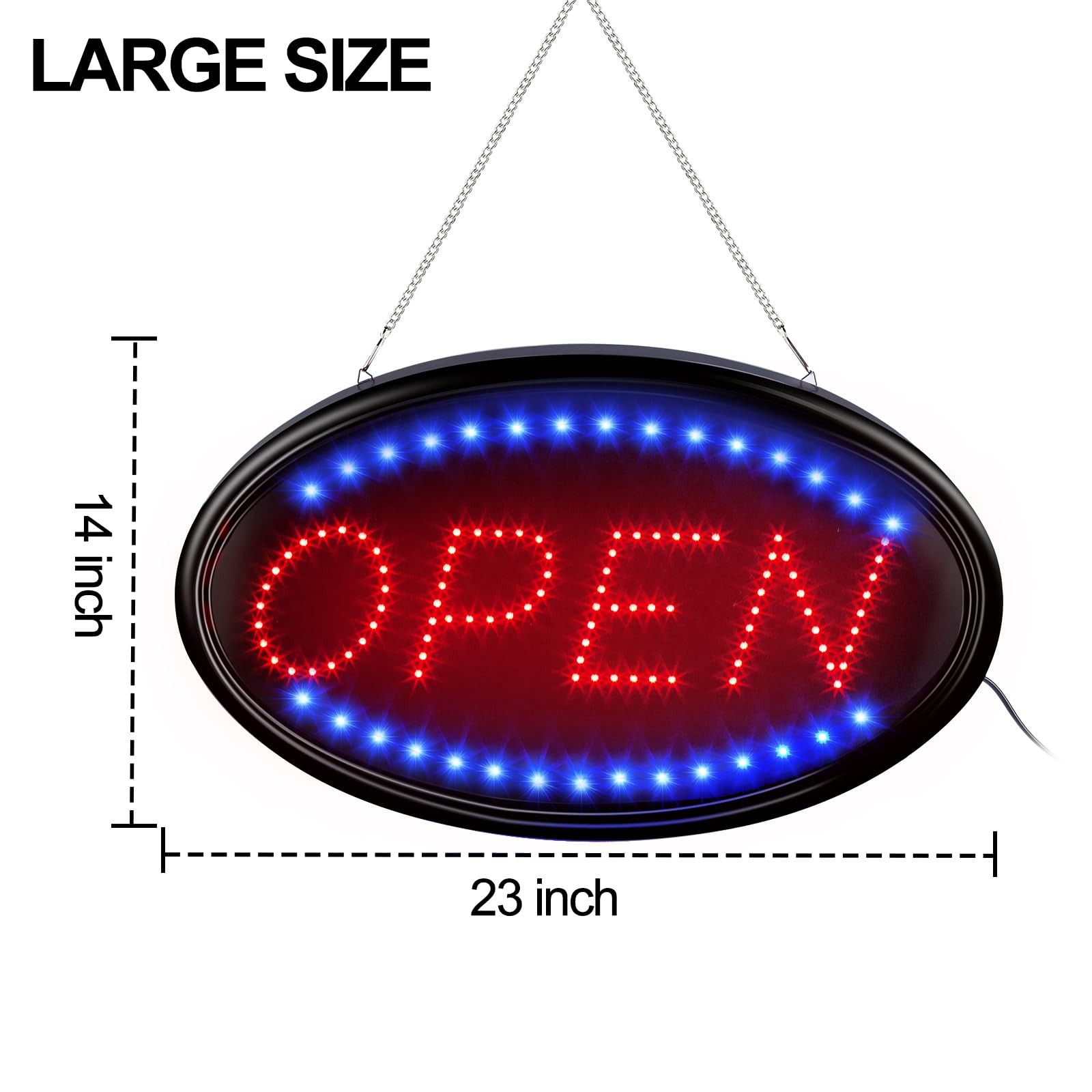 LED Open Sign, Large 23×14 inch Business Open Sign with Remote Electric Displ…