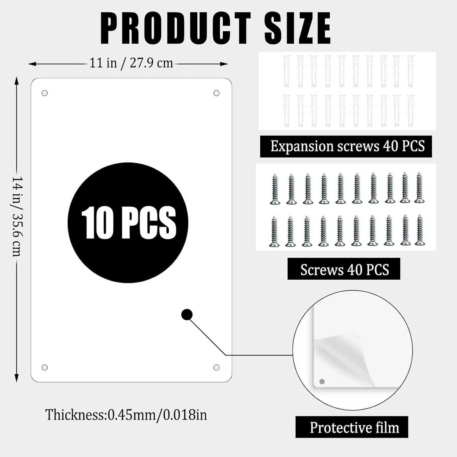 10 Pcs Sublimation Metal Sign Blanks 11×14 Inch, Aluminum Sublimation Yard Sign