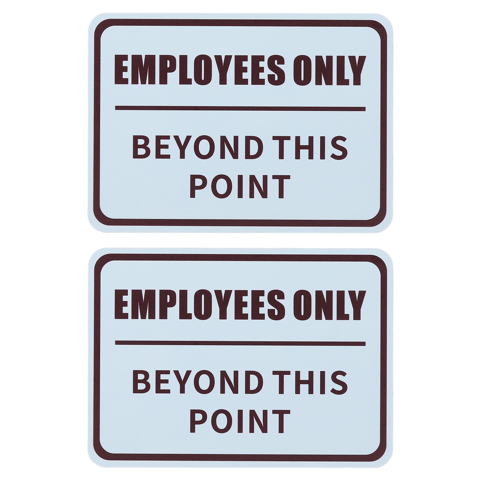 Employees Only Sign, 2 Pack 7×5 Inch Office Door Signs Light Gray/Burgundy