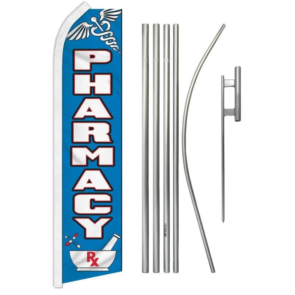 Pharmacy Swooper Advertising Flag & Pole Kit
