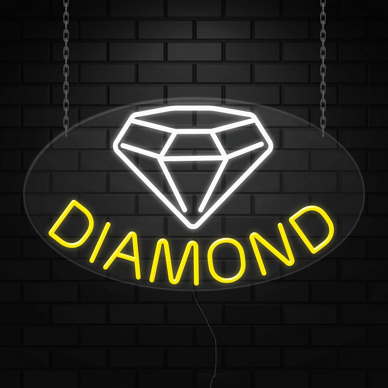 Diamond Sign for Business Displays | LED Flex Neon | 30&Prime;W x 17&Prime;H x 1&Prime;D