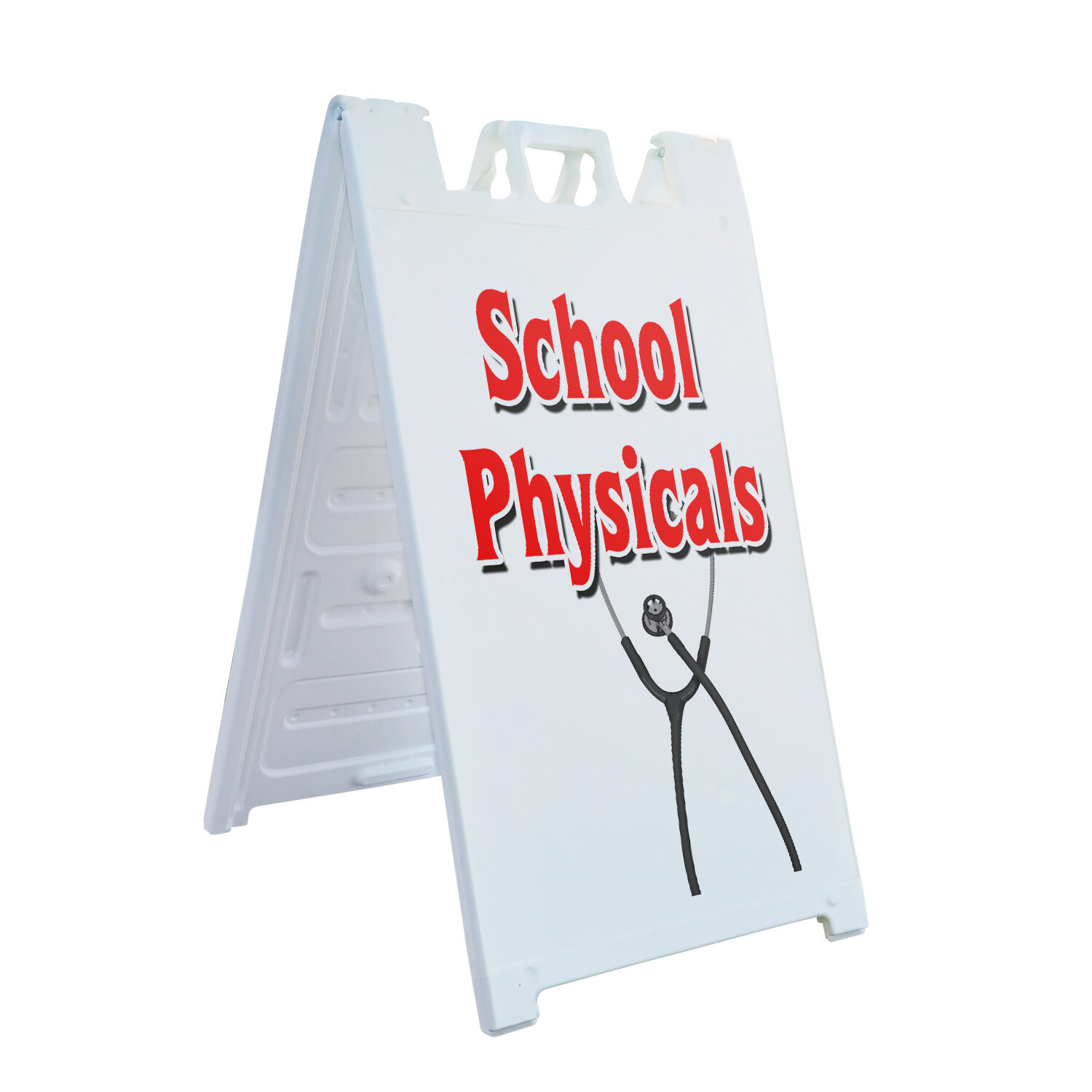 A-frame Sidewalk School Physicals 24&Prime; x 36&Prime; Double Sided A-Frame Sidewalk Sign