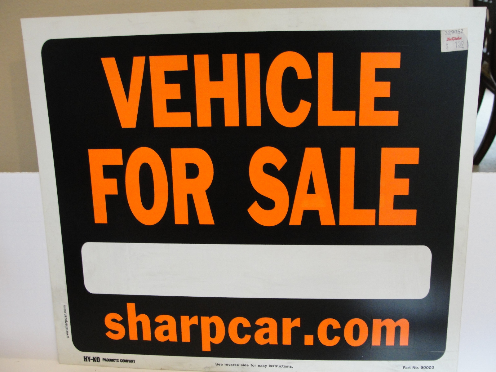 HY KO Products 50003 « Vehicle For Sale » Sign 9&Prime; x 12&Prime;