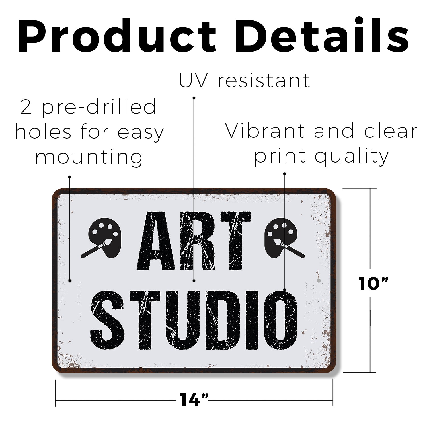 Art Studio Sign Paint Splash Create Daily Durable Perfect for Studios