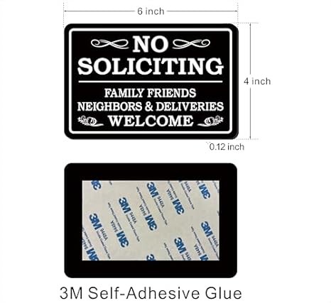 No Soliciting Sign – Durable Frosted Acrylic, Easy Install for Home & Business
