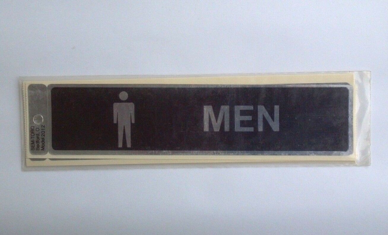 10 Pack MEN Bathroom Decals 1-7/8&Prime;x 8&Prime; Self Adhesive Wall Door Business Sticker