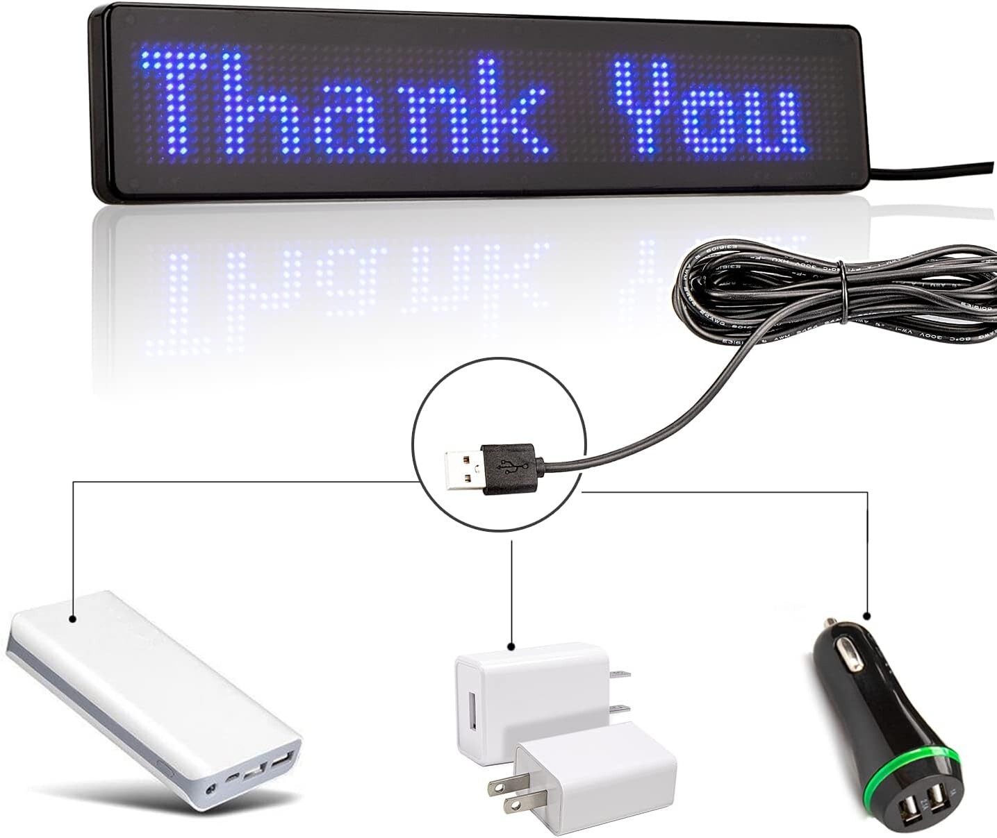 Smart Programmable LED Car Sign Bluetooth Messaging Board for Vehicles & Stores