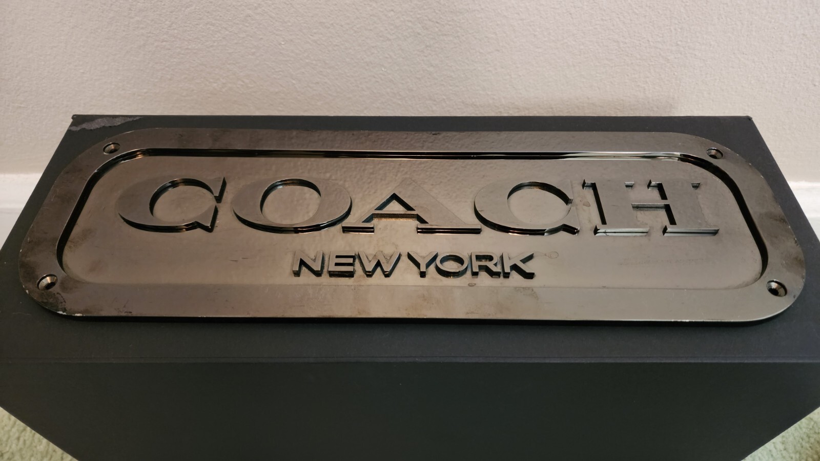 COACH 1941 Display Sign -Brushed Stainless Steel – *** RARE ***