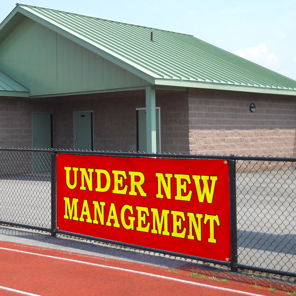 Vinyl Banner Multiple Sizes Under New Management Red Yellow Business Outdoor