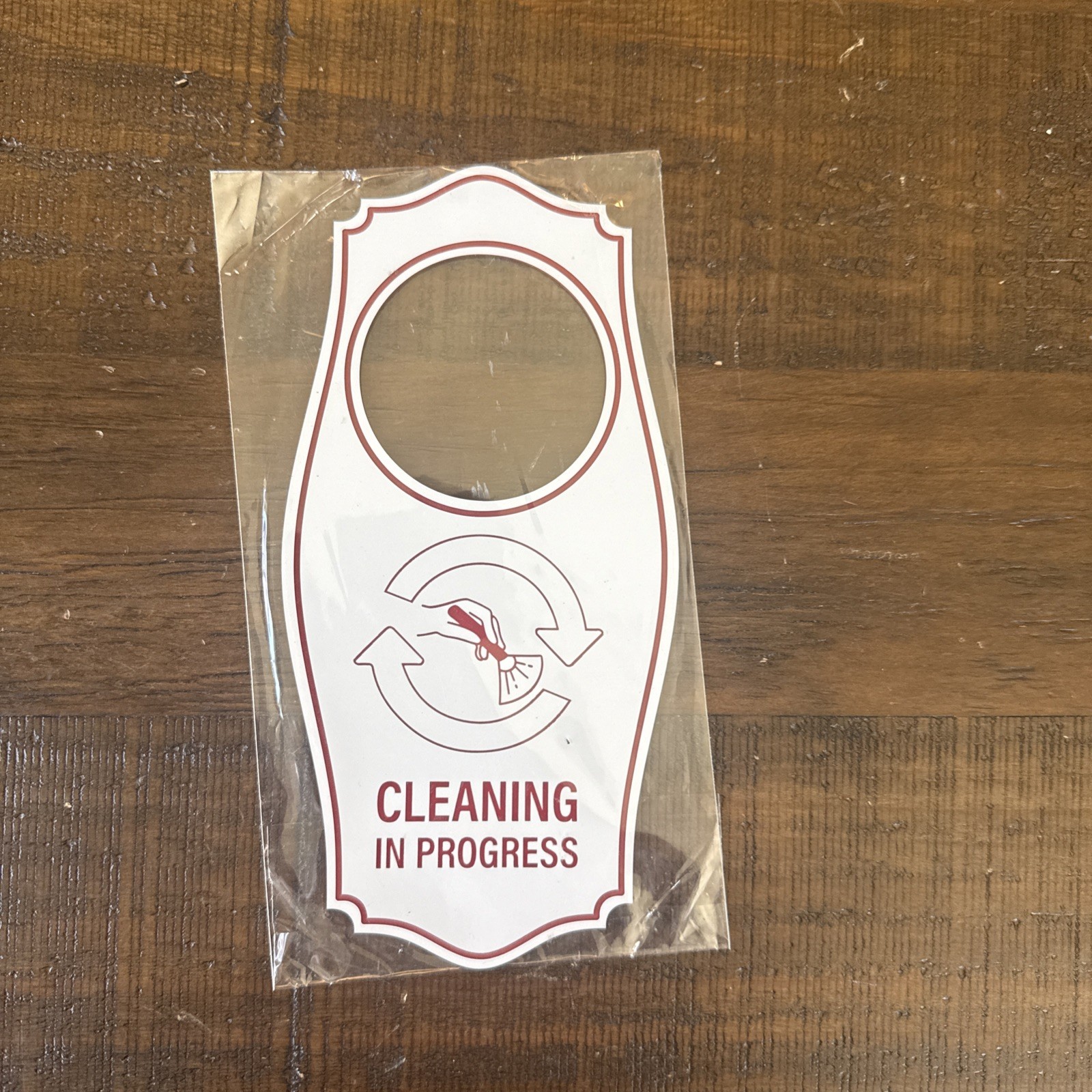 Signs ByLITA Cleaning in Progress Door Hanger – White Red, 4&Prime; x 8&Prime;