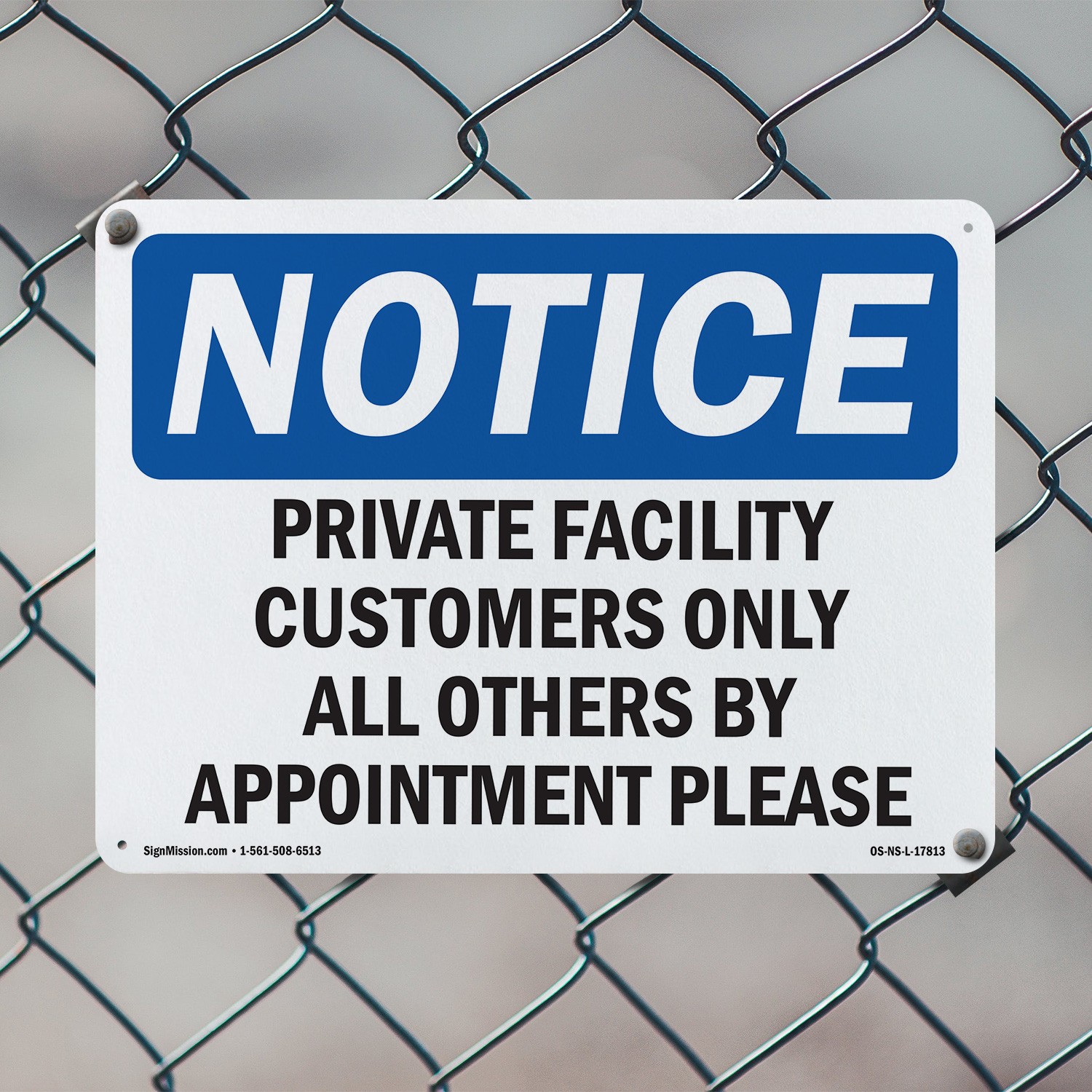 Private Facility Customers Only All Others OSHA Notice Sign, Decal 5 or 10 Pack