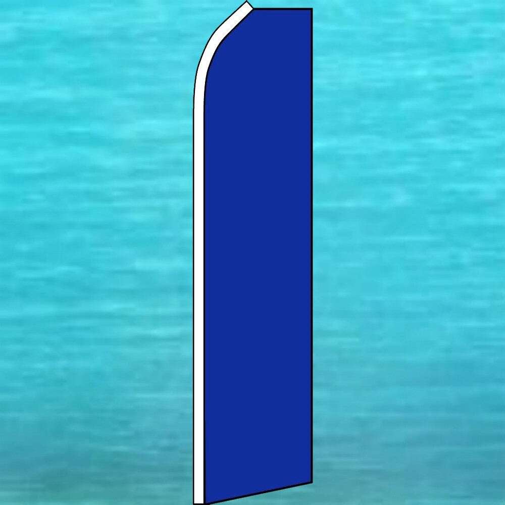 BLUE SOLID COLOR FLUTTER FLAG Tall Curved Top Event Feather Swooper Banner Sign