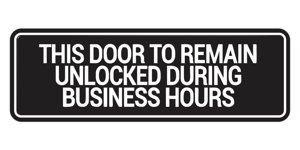 Signs ByLITA Standard This Door To Remain 2 x 6&Prime; – Small (1 Pack), Black