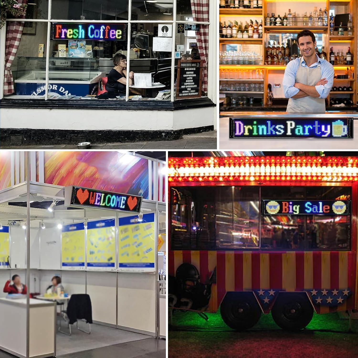 Programmable LED Signs,Flexible Scrolling LED Display,Bluetooth APP Control,E…