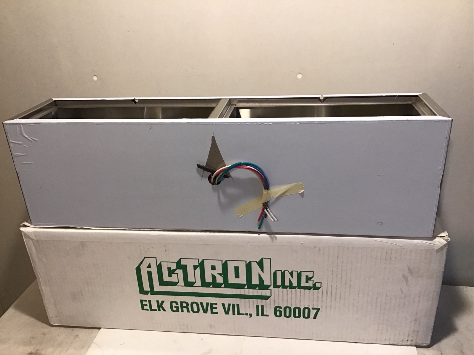 VINTAGE ACTRON INC. STAINLESS SIGN LIGHTED OUTDOOR DRIVE THROUGH INDUSTRIAL