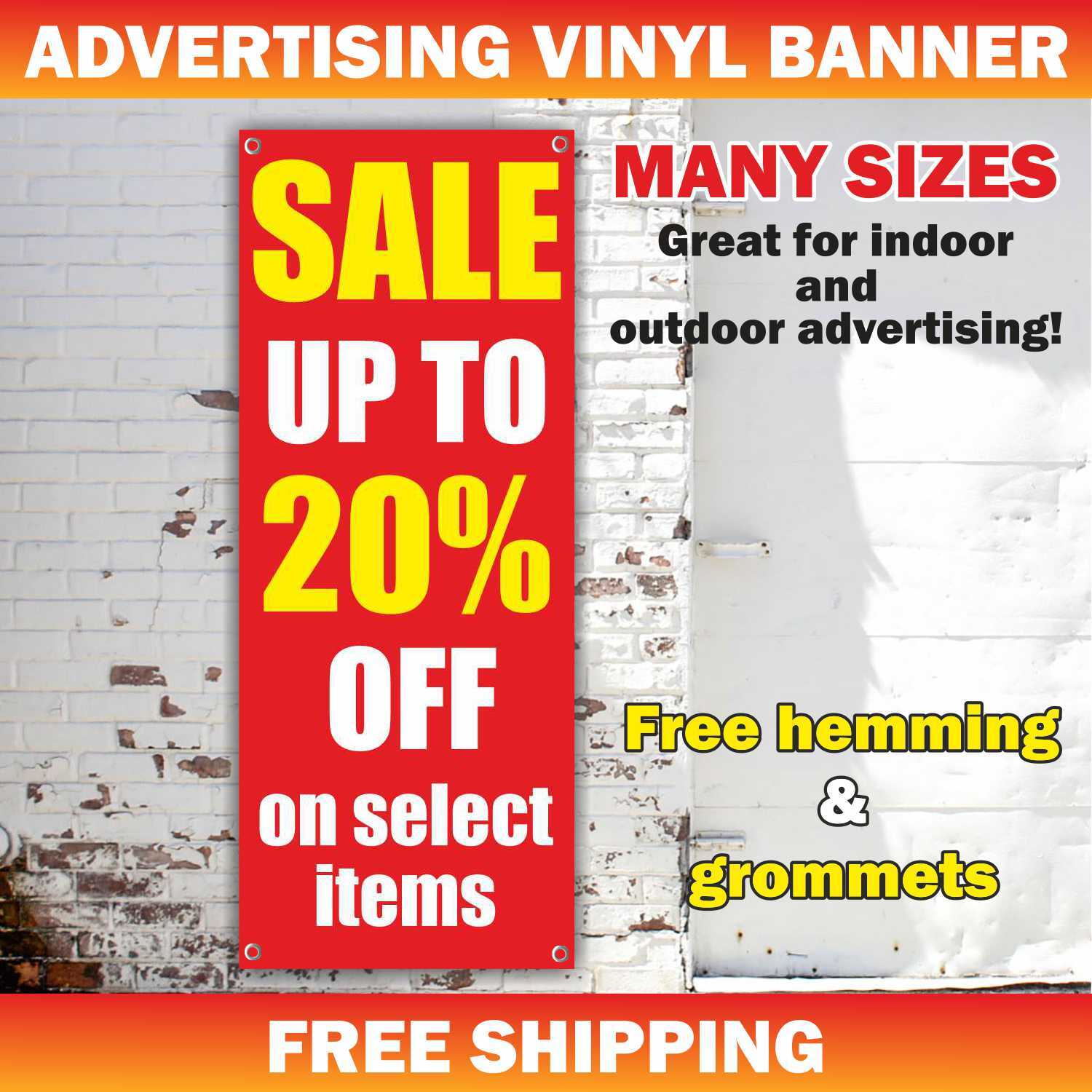 SALE UP TO 20% OFF Advertising Banner Vinyl Mesh Sign Store Clearance Discount