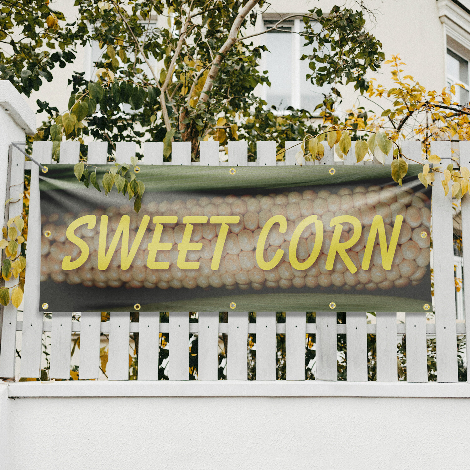 Sweet Corn 13 oz Vinyl Banner Sign with Metal Grommets Heavy-Duty Single-Sided