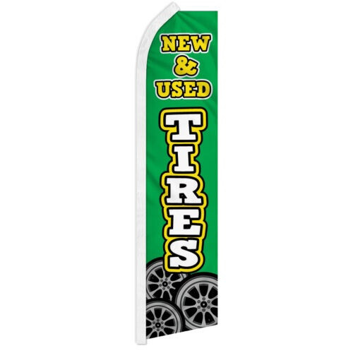 Pack of 2 New & Used Tires Swooper Feather Advertising Flag Auto Parts 100D