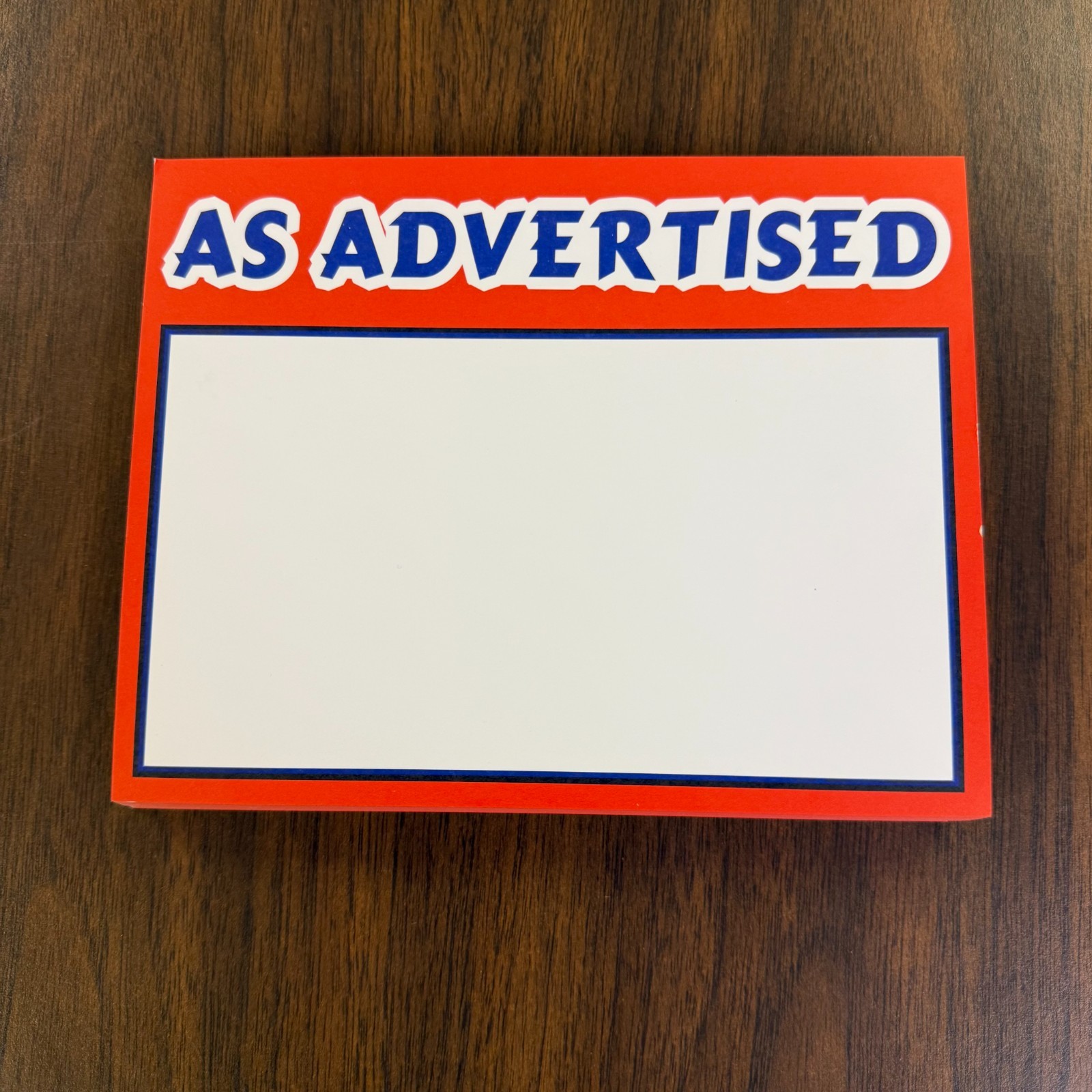 100 pieces As Advertised Price & Sale Retail Signs 5.5&Prime;x7&Prime;-Red/White/Blue