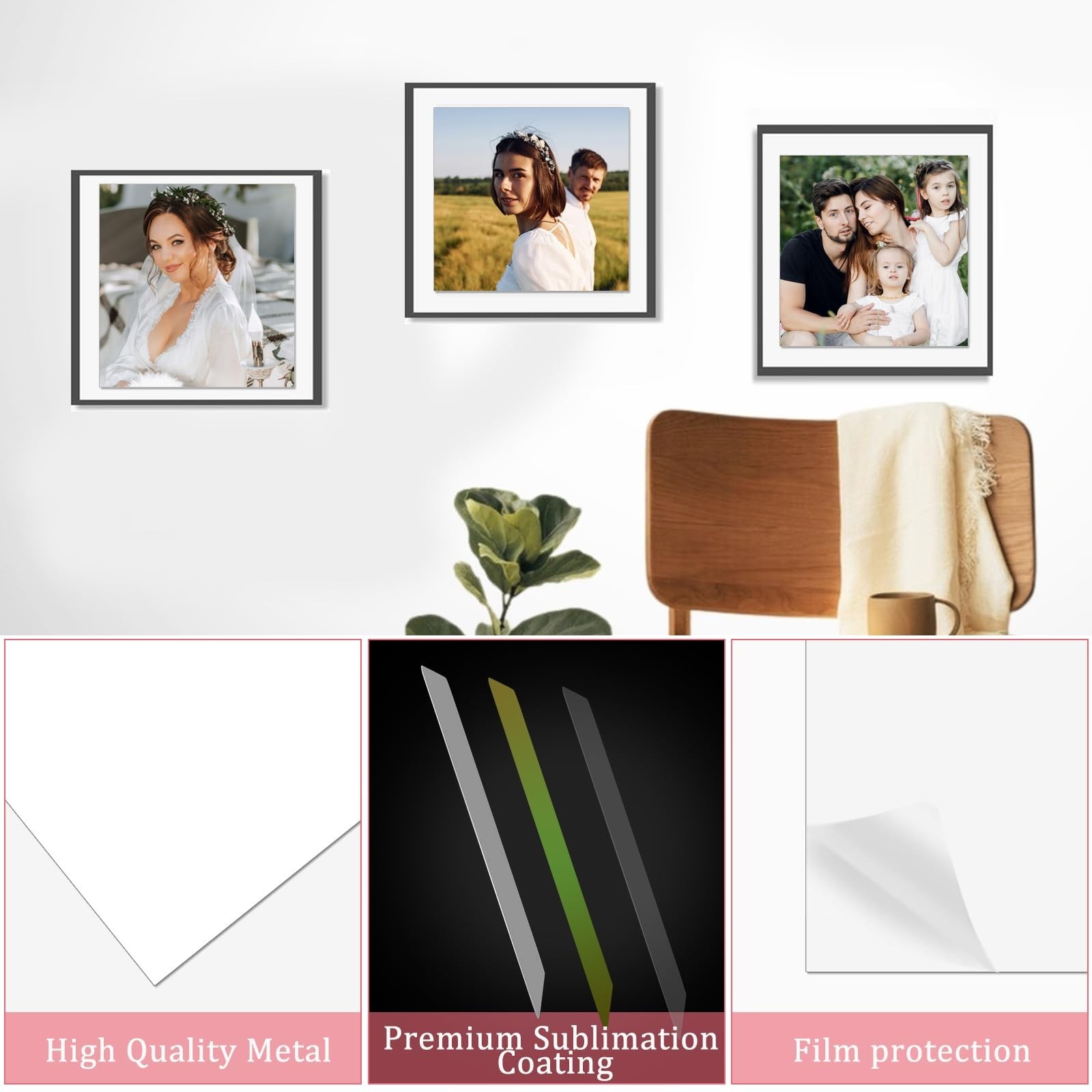 10 Pcs Sublimation Metal Photo Blanks 8&Prime;x8&Prime;, Aluminum Sublimation Sign Blanks…