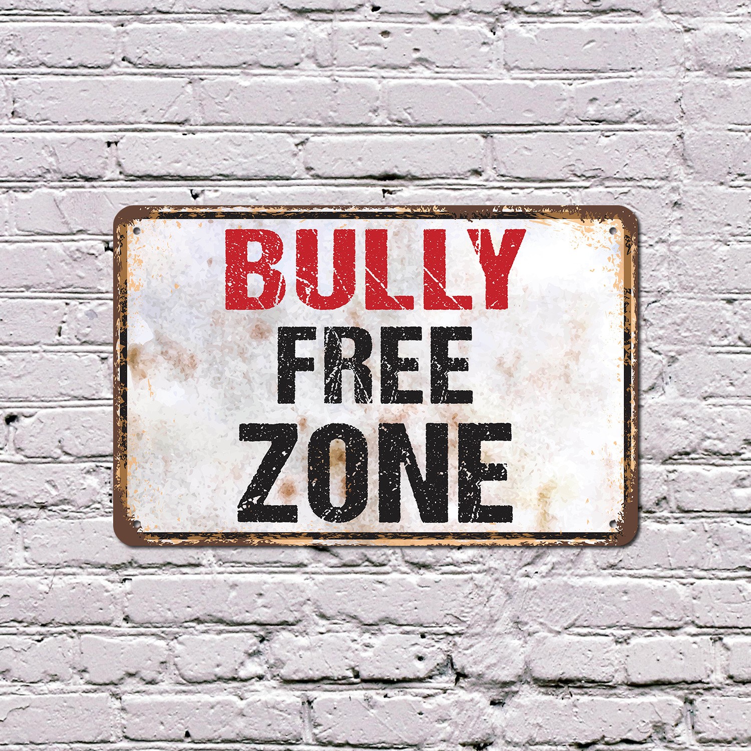 Bully Free Zone Sign Kind Words Only Durable Perfect for Schools Playrooms Gyms