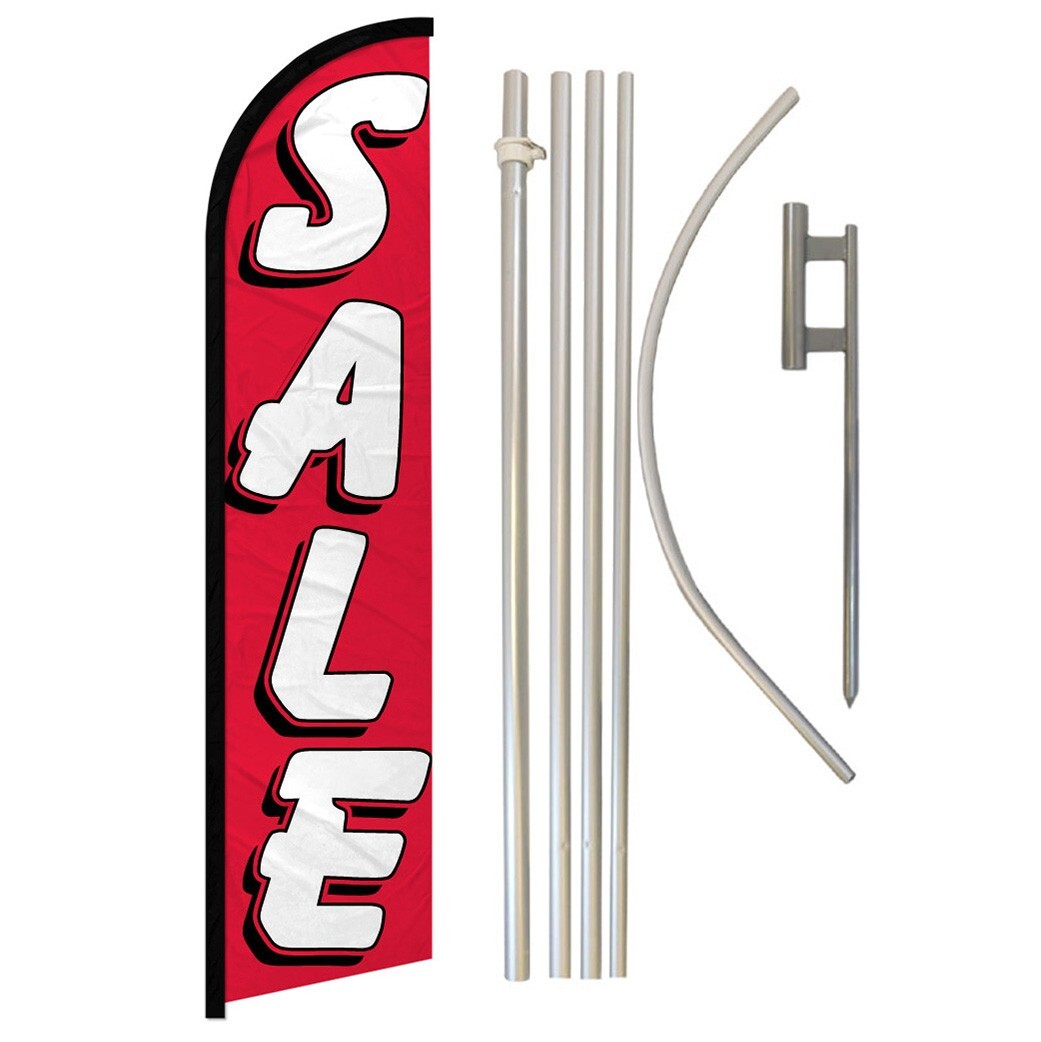 Sale Full Curve Windless Swooper Flag Pole Kit Sale Flag RD/WT