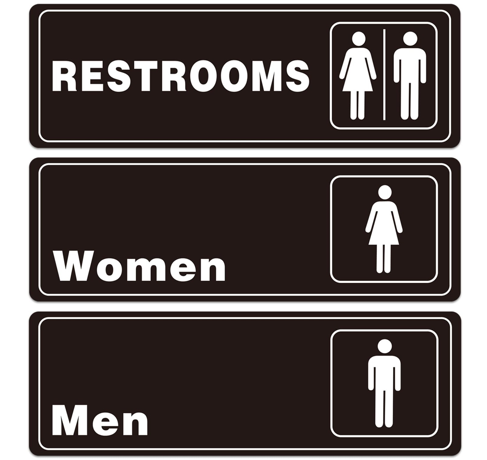 Restrooms 9×3 Inch Acrylic Sign for Men and Women Bathroom Signage Waterproof…