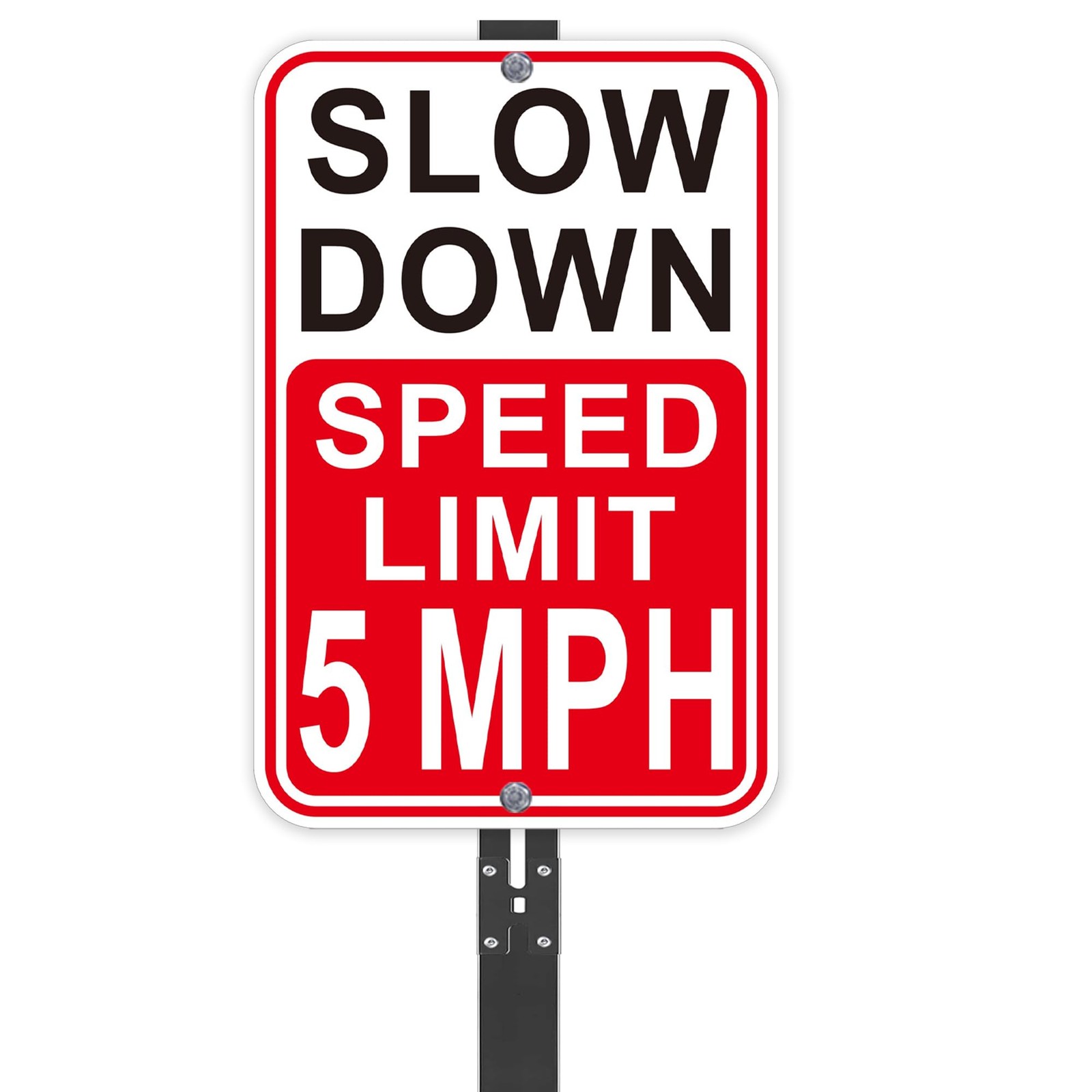 Slow Down Speed Limit 5MPH Sign, 18 x 12 Inches, Reflective Aluminum, Fade Re…