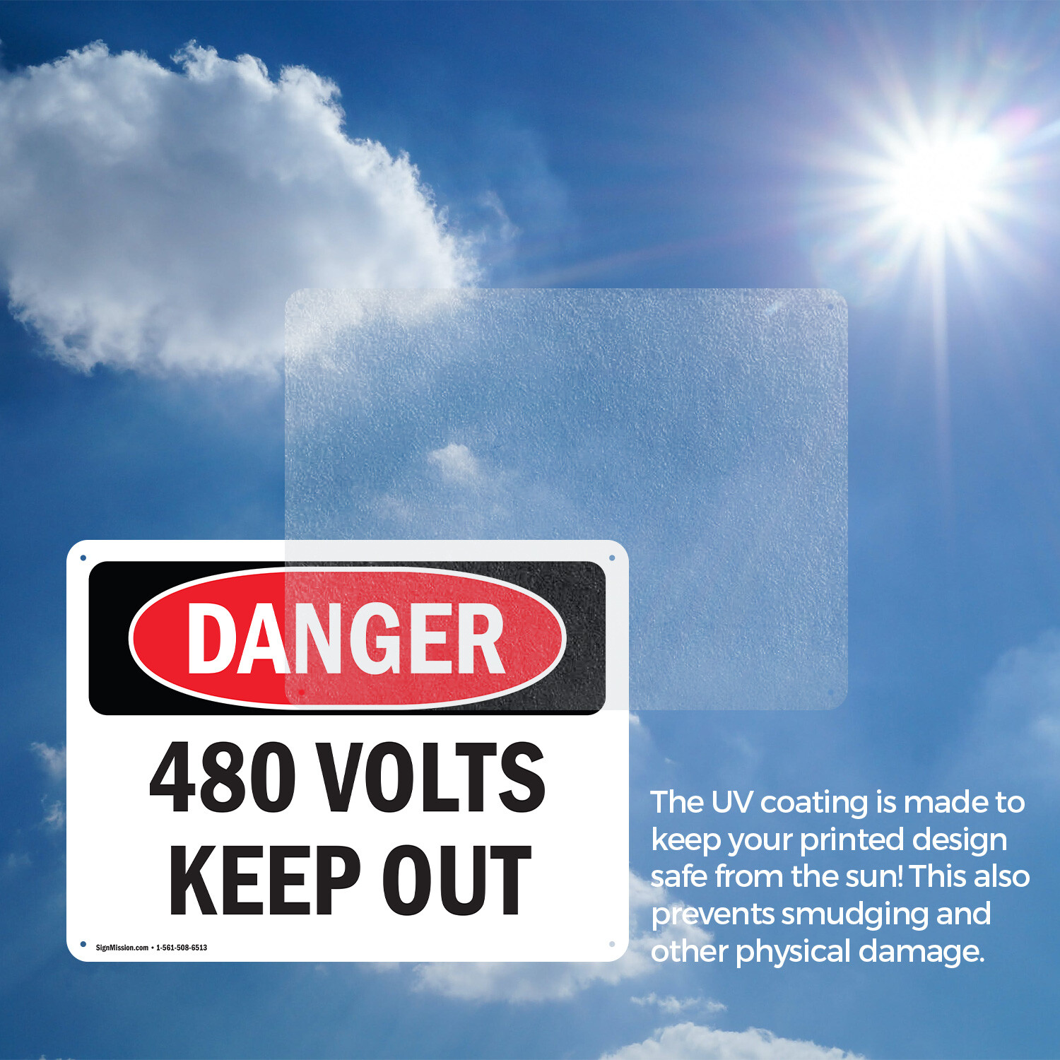 (2 Pack) 480 Volts Keep Out OSHA Danger Sign Decal Metal Plastic