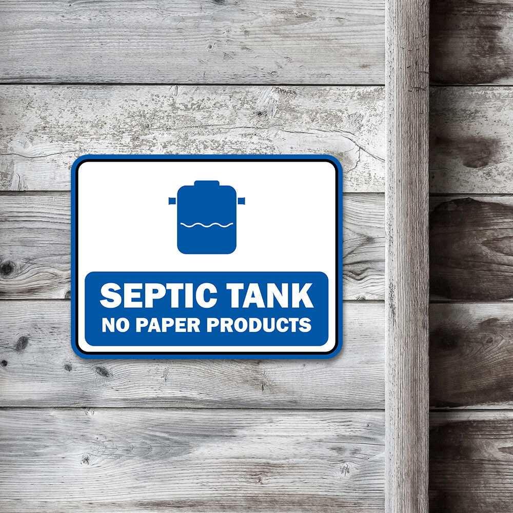 Classic Framed Plus Septic Tank No Paper Products Door or Wall Sign | Boats