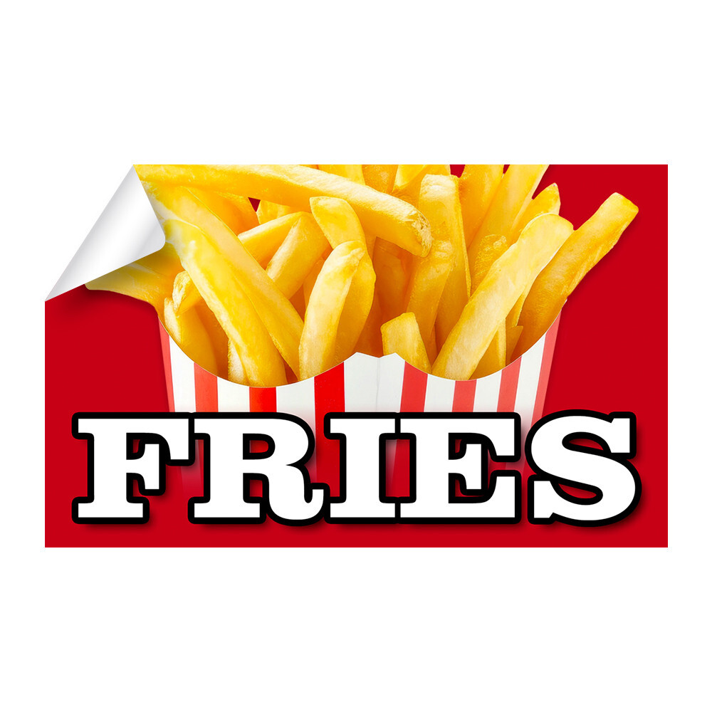 French Fries Food Cart Truck Removable Decal (13×8 inches)