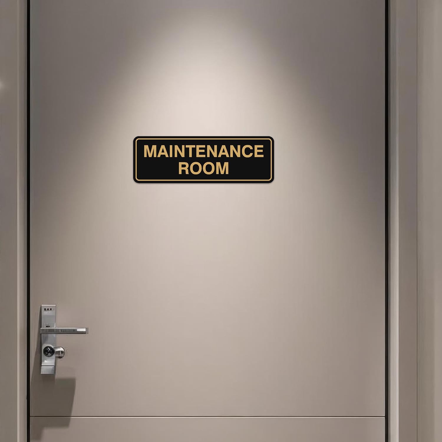 Standard Maintenance Room Sign Brushed Silver Large Office Wall Door Plaque