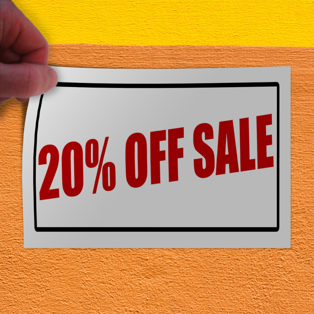 Decal Stickers 20% off Sale Promotion Business Vinyl Store Sign Label Business