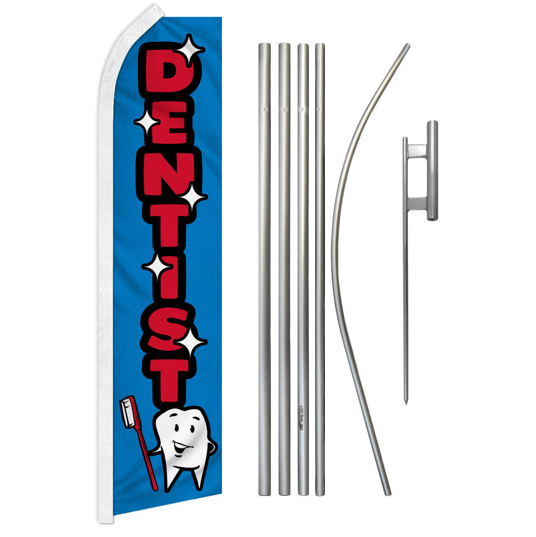 Dentist Swooper Flutter Feather Advertising Flag Kit Dentistry Dentist Office
