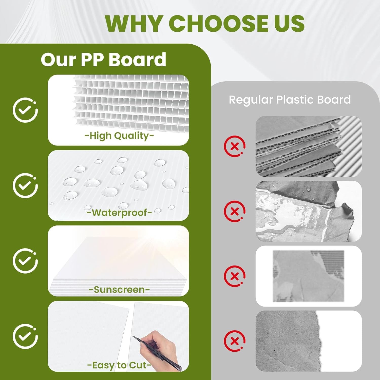24 x 36 Inches Corrugated Plastic Board, 10 Pcs Poster Boards for Yard Signs,…