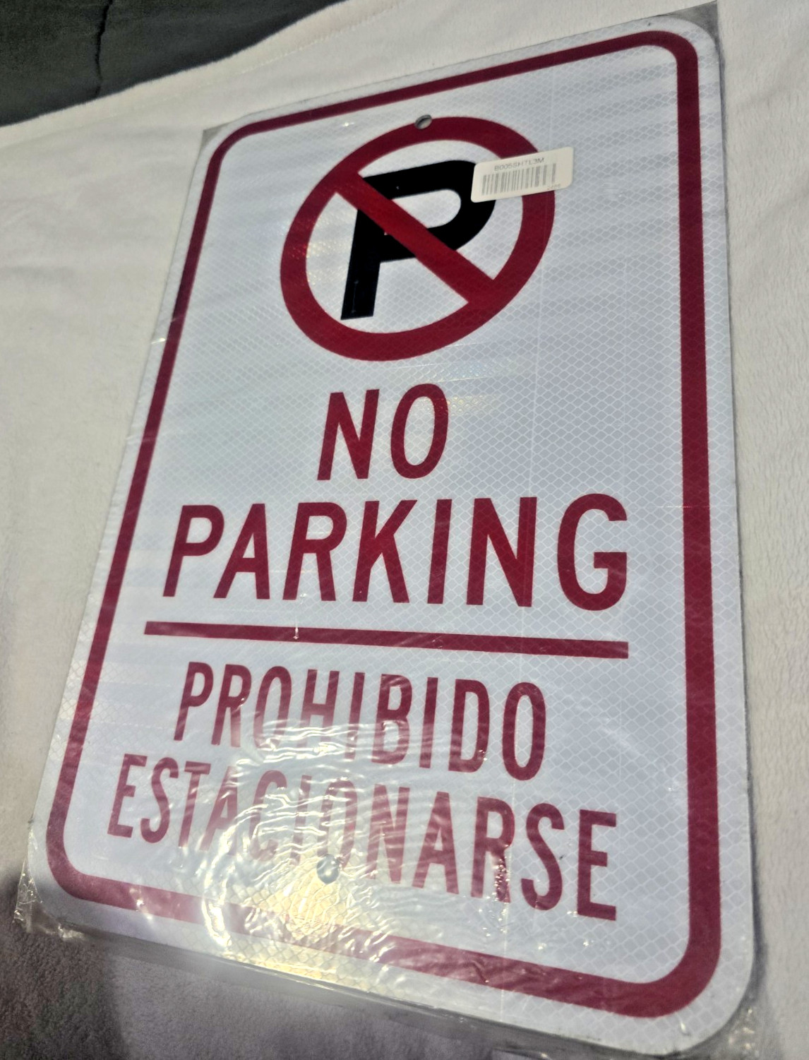 New Commercial Metal Sign Bilingual « No Parking » « Prohibido Estacionars 18×12 in