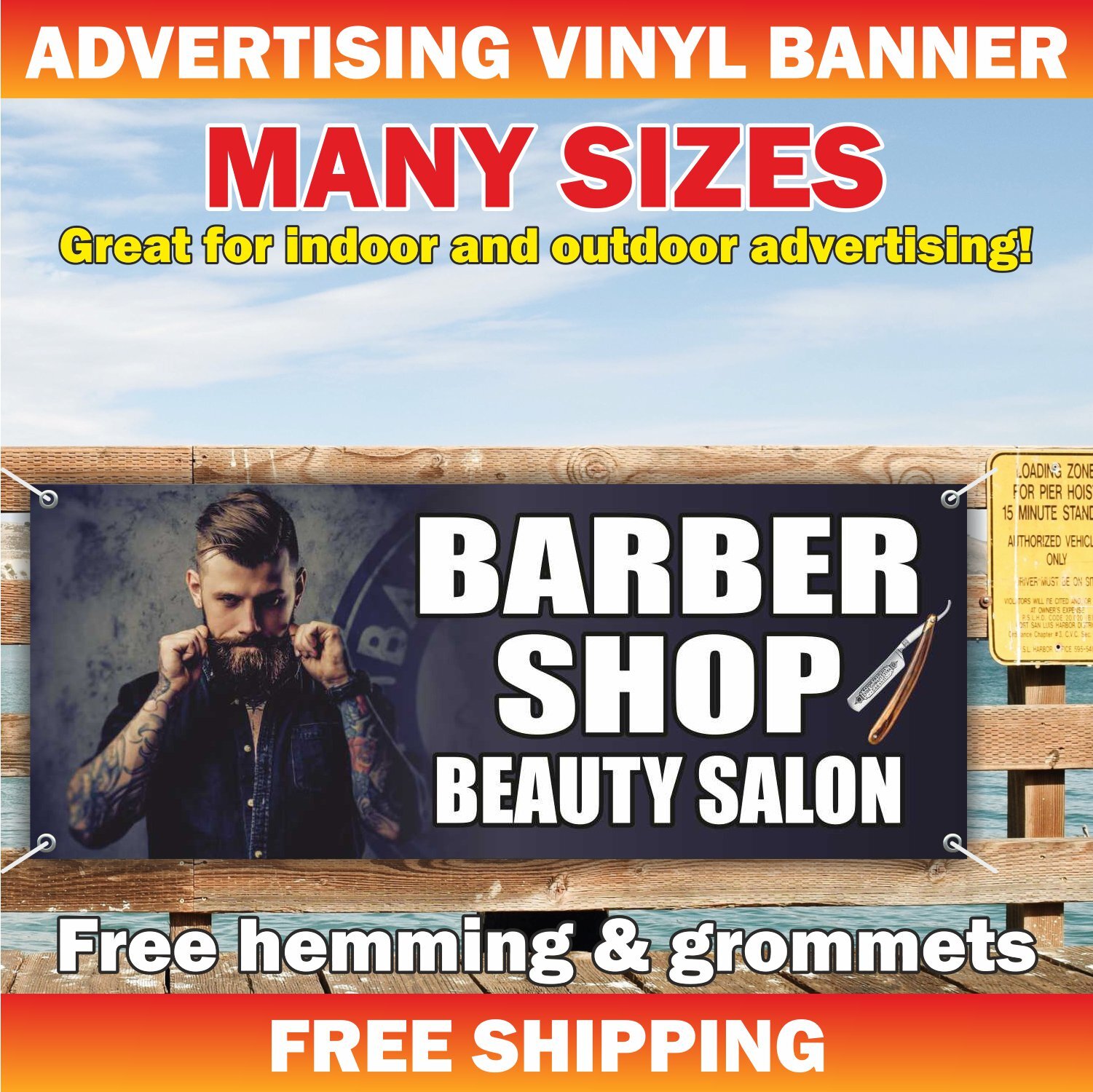 Barber Shop Beauty Salon Advertising Banner Vinyl Mesh Sign Gentleman&rsquo;s Barber