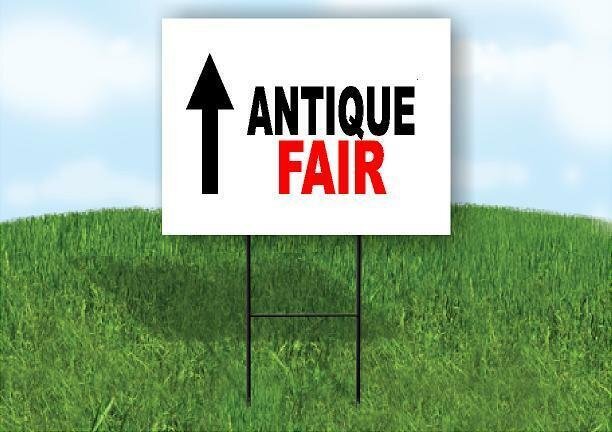 ANTIQUE FAIR STRAIGHT ARROW BLACK Yard Sign with Stand LAWN SIGN