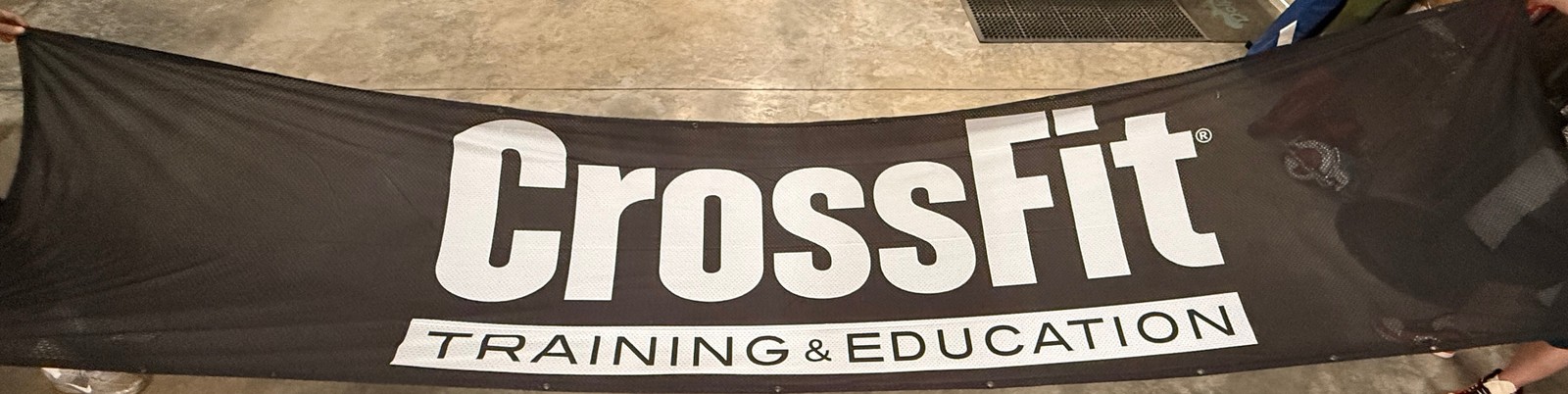 15&prime; x 3&rsquo;9&Prime; Mesh Crossfit Games Banner Black & White