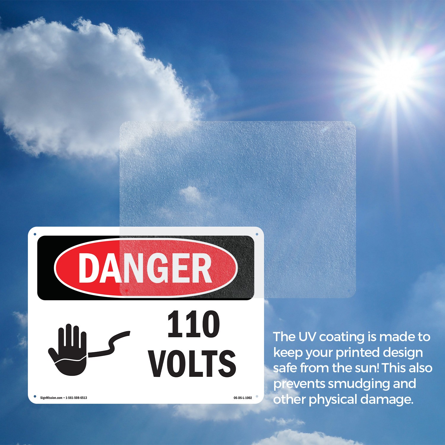 110 Volts OSHA Danger Sign Metal, Plastic, Or Decal – 5 or 10 Pack