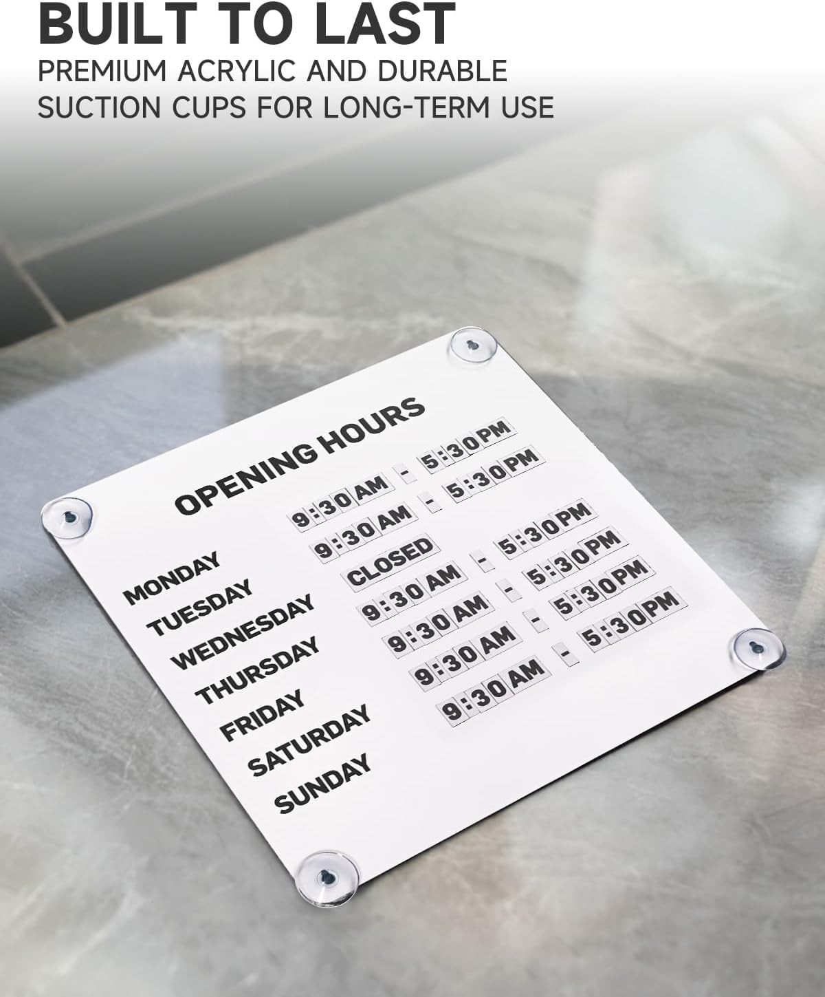 Magnetic Changeable Business Hours Sign Glass Door Storefront Communication New