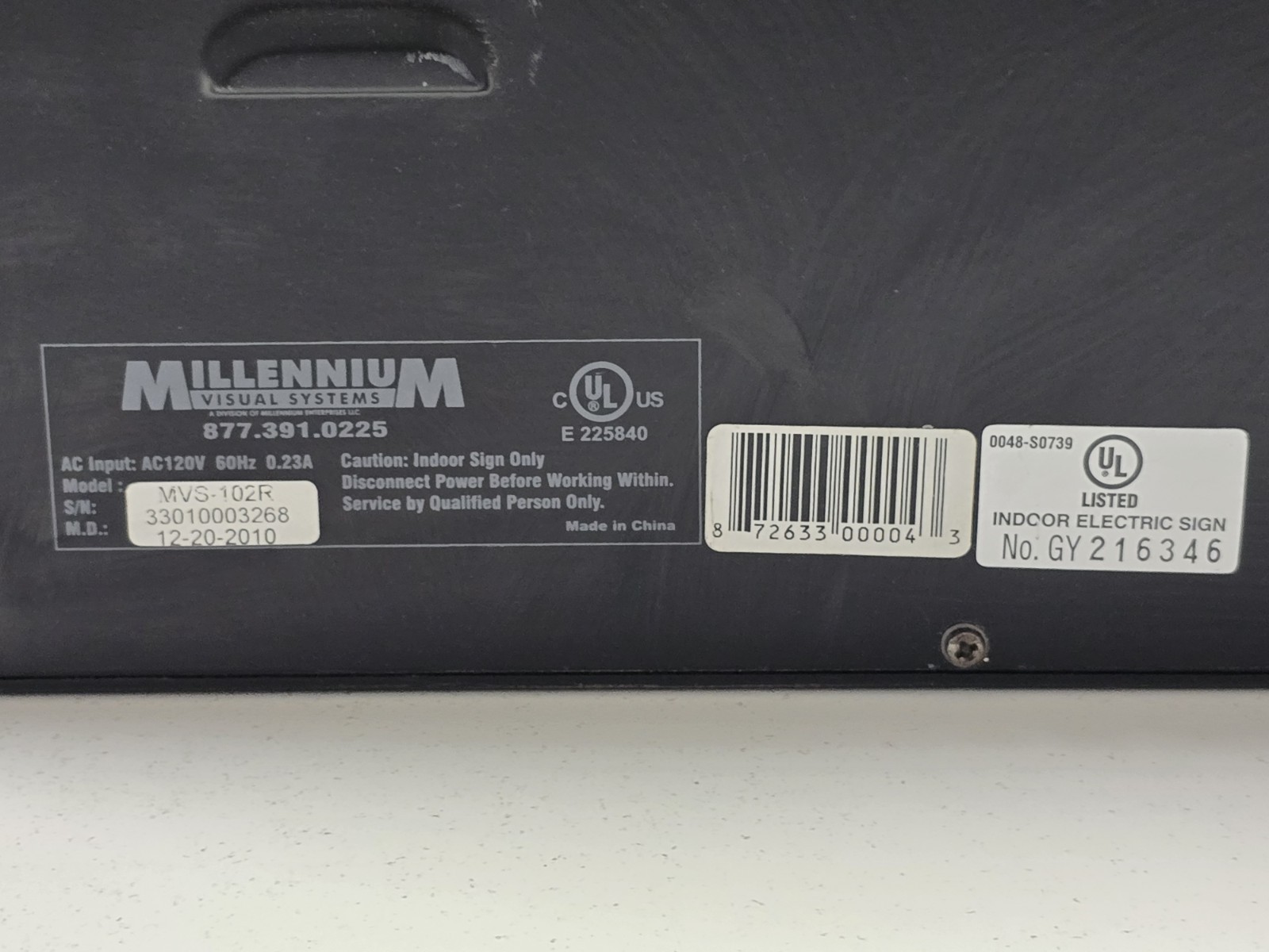 Millenium Visual Systems Indoor OPEN Sign MVS-102R (25.5 x 11&Prime;)