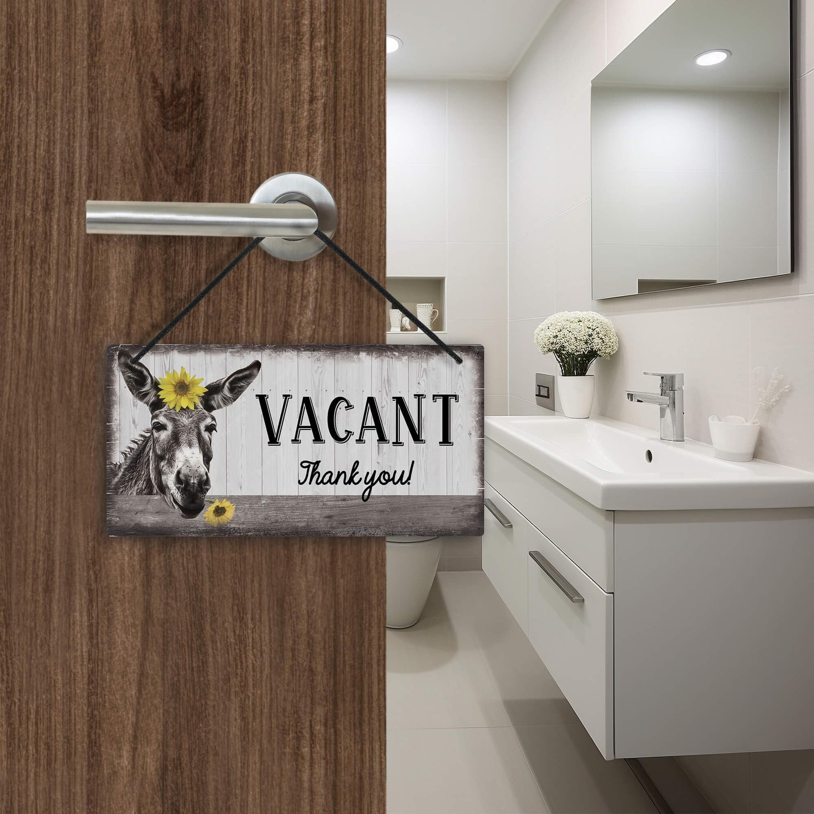 Vacant Occupied Sign Occupied Sign for Bathroom Door Double Sided Hanger Plaq…